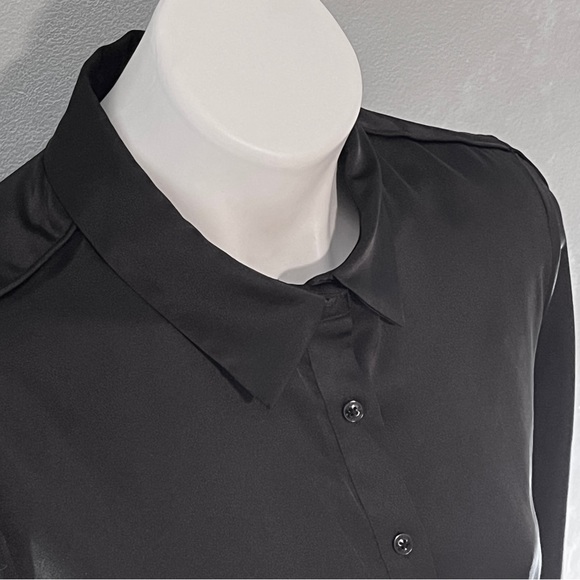 Women’s Guess black satin long sleeve blouse - Picture 5 of 10